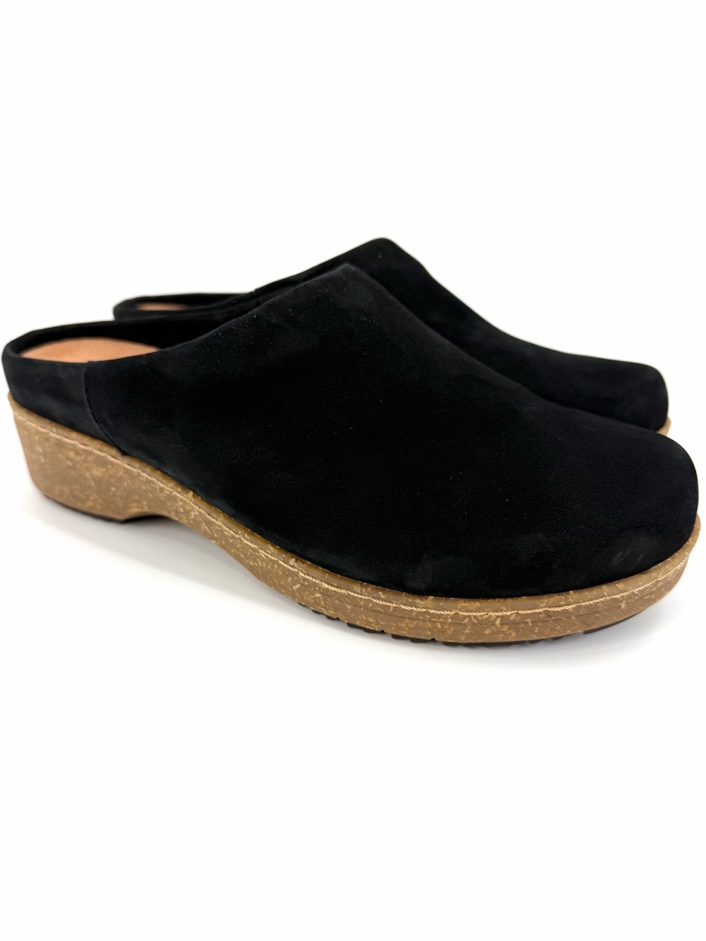 SoftWalk Arvada Slip On Suede Mule Clogs Sz 9.5 WIDE Black